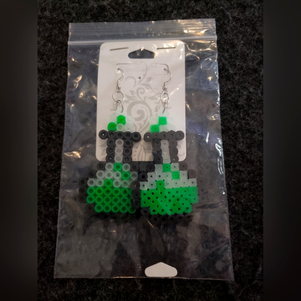 Handmade Perler Potion Bottle Earrings